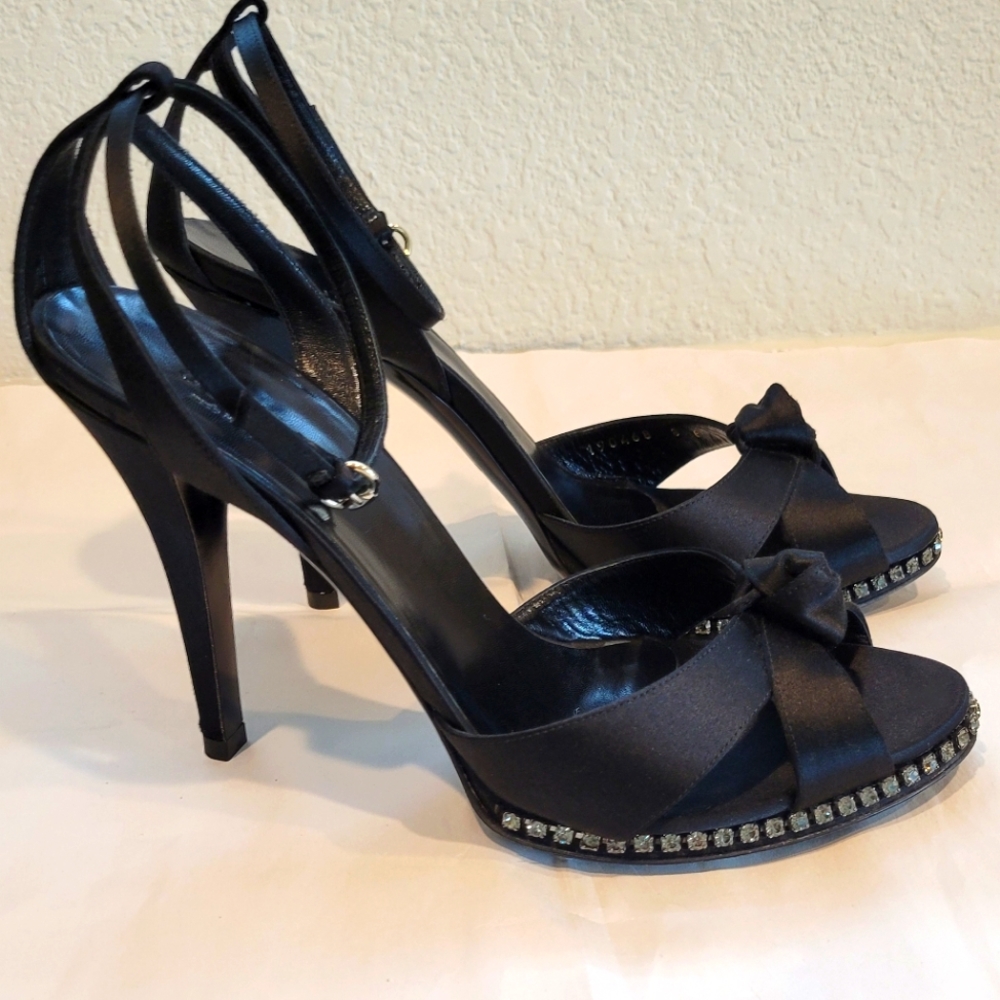 Gucci Crystal Embellished High Heeled Sandals